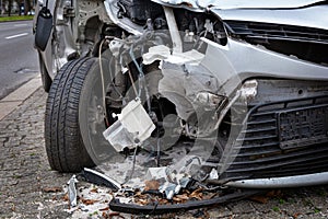 Car with total damage after an accident