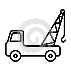 Car tow service, 24 hours, truck , solated icon