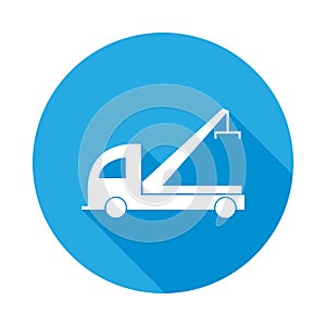 car tow service flat icon with long shadow. Element of Car repair services illustration. Premium quality graphic icon. Signs and s