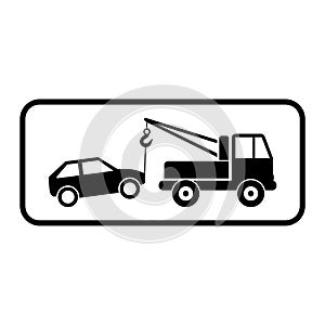 Car tow service, 24 hours, truck , isolated icon on white background