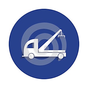 car tow service icon in badge style. One of Car repair collection icon can be used for UI, UX