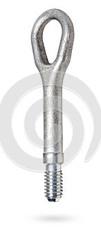 Car towing eyelet with thread on a white isolated background