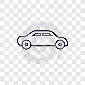 Car toy concept vector linear icon isolated on transparent background, Car toy concept transparency logo in outline style