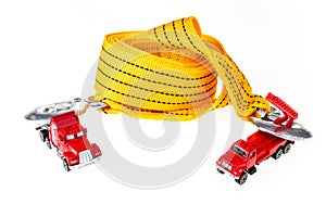 Car toy with towing rope