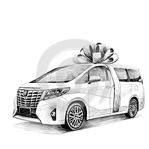 Car Toyota Alphard sketch