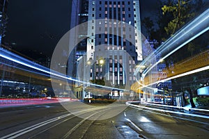 Car Traffic in city at night