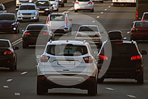 Car traffic on a city street