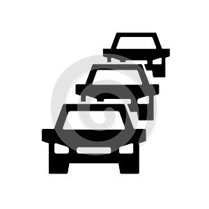 Car traffic jam symbol and sign illustration on white background.