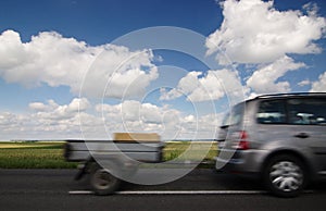 Car with trailer photo