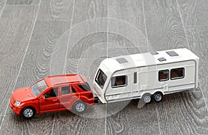 Car and trailer caravan