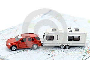 Car and trailer caravan photo