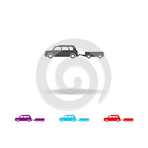 car with a trailer icon. Elements of cars in multi colored icons. Premium quality graphic design icon. Simple icon for websites, w