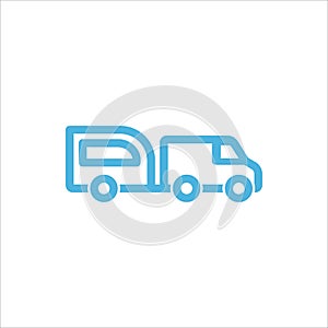 Car with trailer icon flat vector logo design trendy