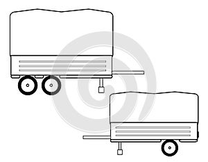 Car trailer icon vector