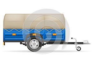 Car trailer for the transportation of goods vector illustration