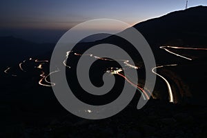 Car Trails in Jais Mountains, Jebel Jais, Ras Al Khaimah, United Arab Emirates