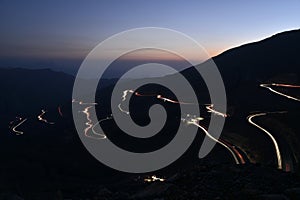 Car Trails in Jais Mountains, Jebel Jais, Ras Al Khaimah, United Arab Emirates