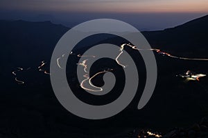 Car Trails in Jais Mountains, Jebel Jais, Ras Al Khaimah, United Arab Emirates