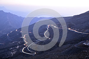 Car Trails in Jais Mountains, Jebel Jais, Ras Al Khaimah, United Arab Emirates