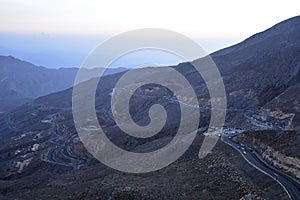 Car Trails in Jais Mountains, Jebel Jais, Ras Al Khaimah, United Arab Emirates