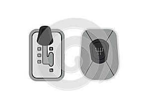 Car transmission icon in flat style isolated on white background vector illustration