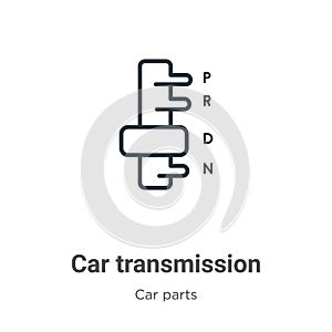 Car transmission outline vector icon. Thin line black car transmission icon, flat vector simple element illustration from editable