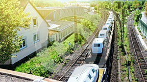 Car transport on freight wagons