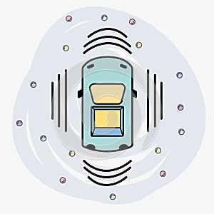 Car transportation from above with sunroof