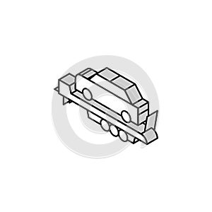 car transportation trailer isometric icon vector illustration