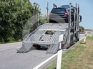 Car transporter logistic cargo image