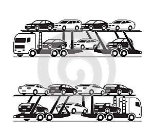 Car transporter truck in perspective