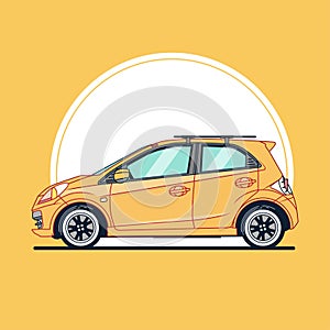 Car travel suitcase above illustration-vector