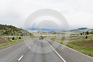 Car traveling on highway