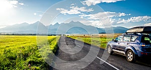 Car for traveling with a mountain road