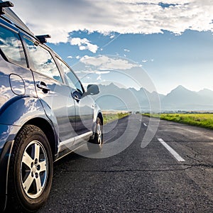 Car for traveling with a mountain road