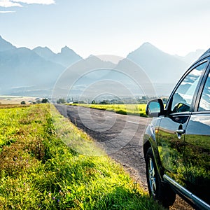 Car for traveling with a mountain road