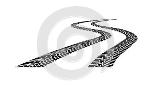 Car tread silhouette on a white background