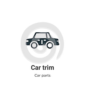 Car trim vector icon on white background. Flat vector car trim icon symbol sign from modern car parts collection for mobile