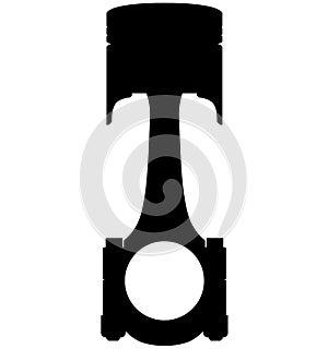 Car, Truck Engine piston with connecting rod, Detailed vector illustration realistic silhou