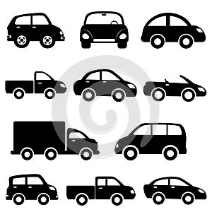 Car and truck icon set