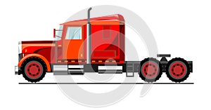 Car truck. Vector. Cartoon. Flat. Large truck for transporting goods. Freight transportation Auto transportation. Delivery of carg