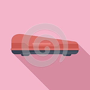 Car trunk icon flat vector. Roof box