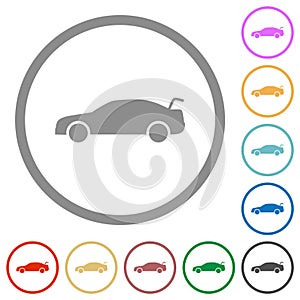 Car trunk open dashboard indicator flat icons with outlines photo