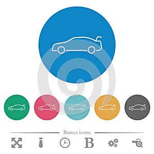 Car trunk open dashboard indicator flat round icons photo