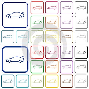 Car trunk open dashboard indicator outlined flat color icons photo