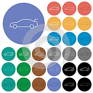 Car trunk open dashboard indicator round flat multi colored icons photo