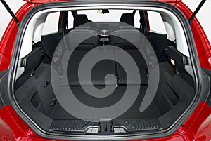 Car trunk with rear seats folded