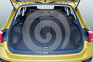 Car trunk with rear seats folded