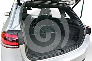 Car trunk with rear seats folded