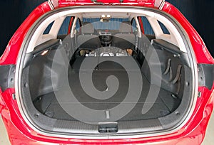 Car trunk with rear seats folded